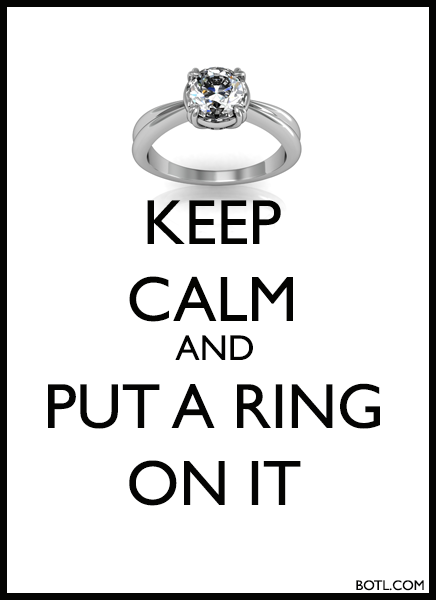 KEEP CALM AND PUT A RING ON IT BOTL.COM